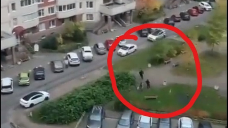 Photo of video | Scapă cine poate! Un rus care a ieșise după pâine, alergat pe stradă de Poliție pentru a fi mobilizat